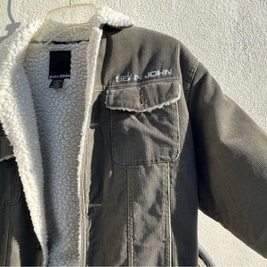 Sean John Sherpa Lined Corduroy Jacket Size L